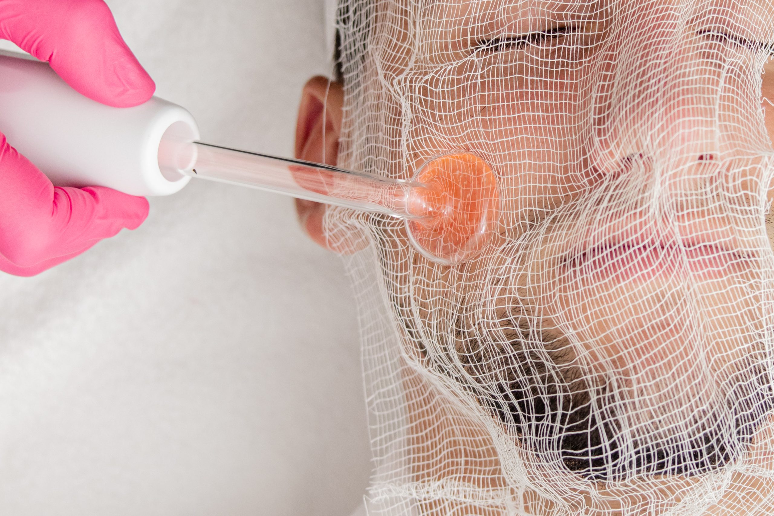 Man getting facial treatment